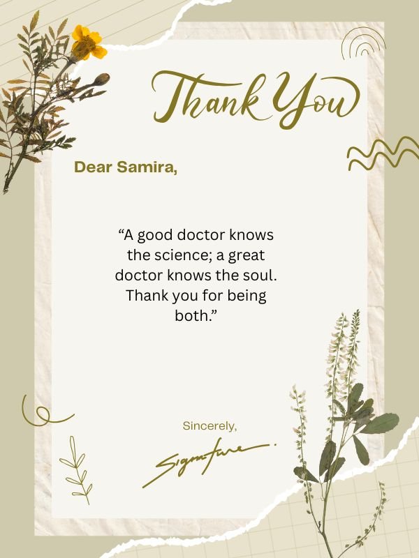 Thanking Hospital Staff and Nurses Along with Doctors