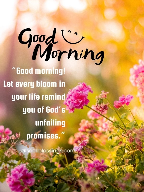 Good Morning Blessings with flowers