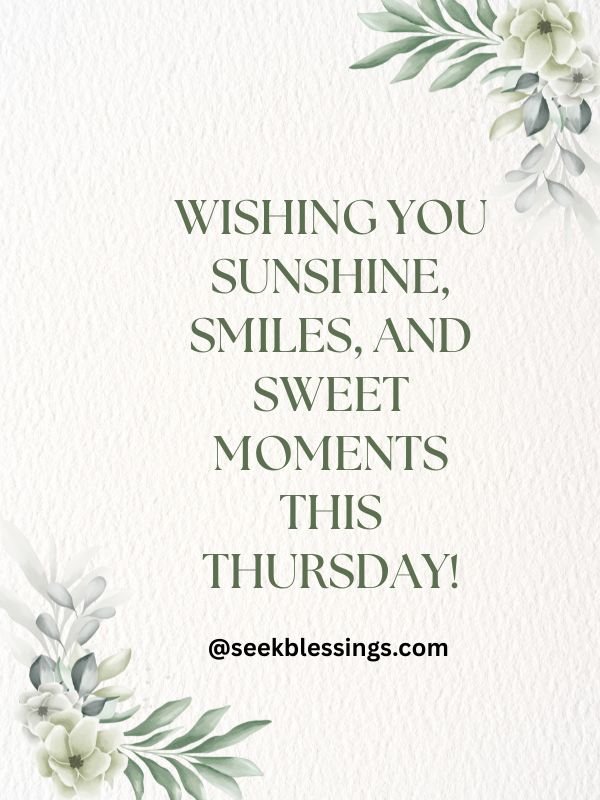 Happy Thursday Blessings with green bunch of flowers