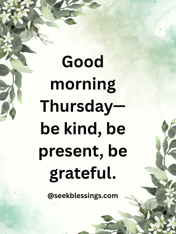 Beautiful Thursday Greetings with greenish themes and some stuning leaves