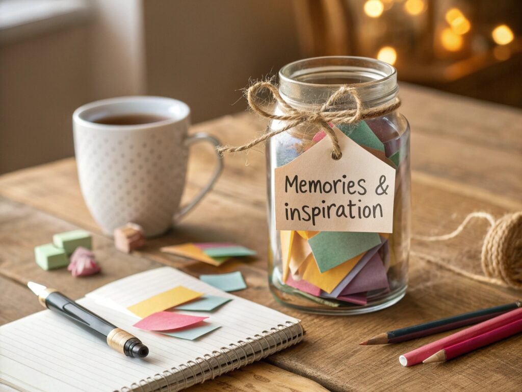 Memory books and jar