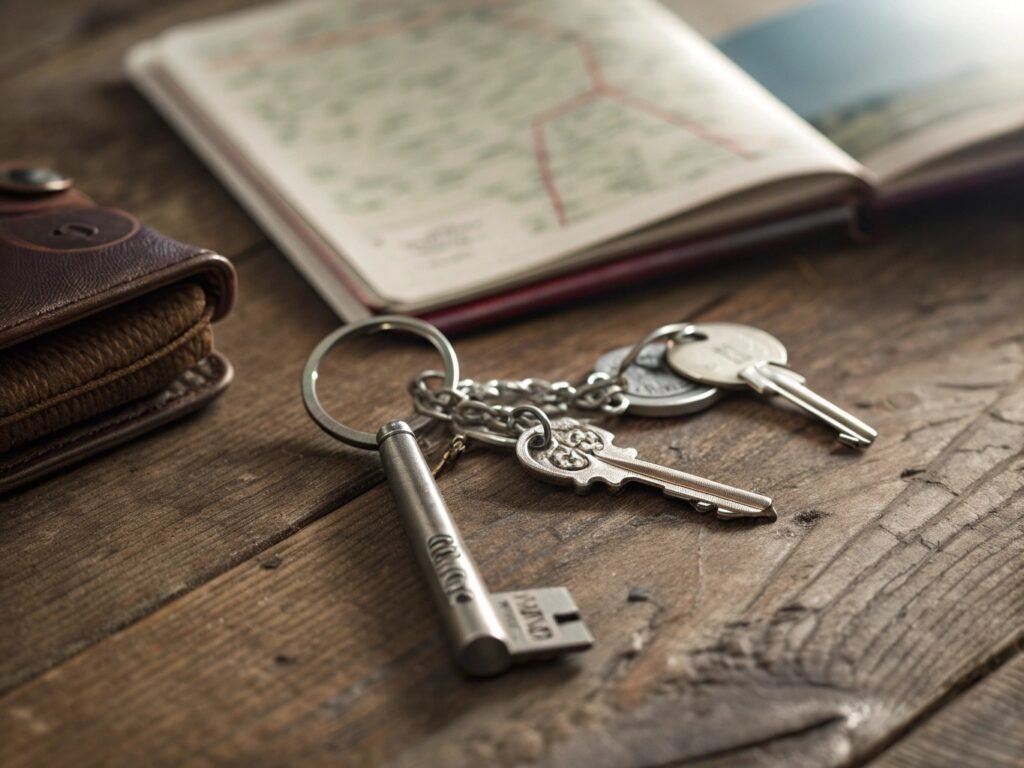 Keychains with coordinates