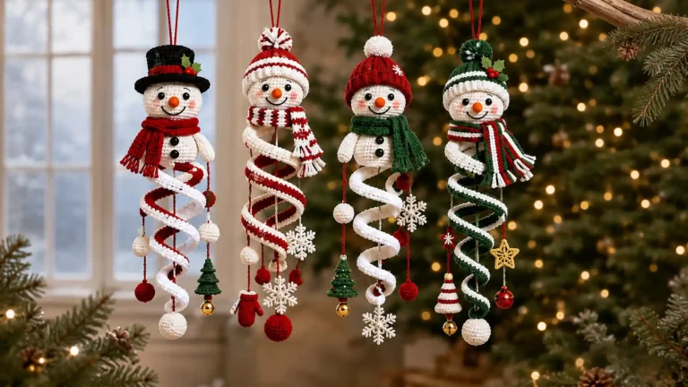 crochet snowman wind spinners
