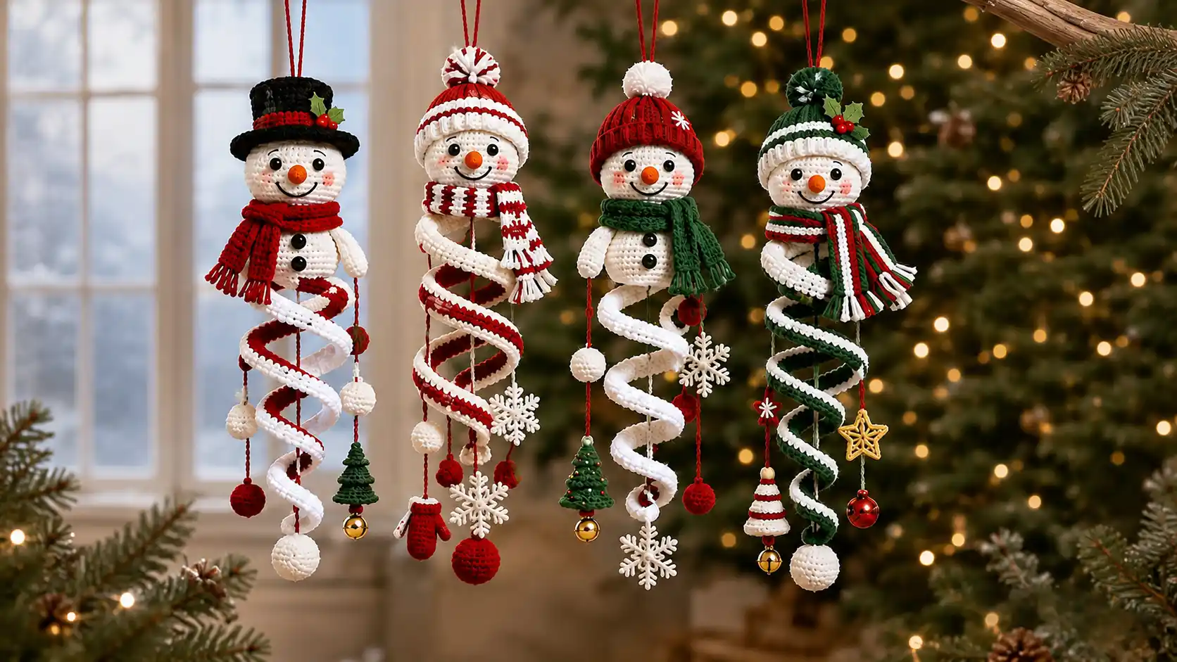 crochet snowman wind spinners